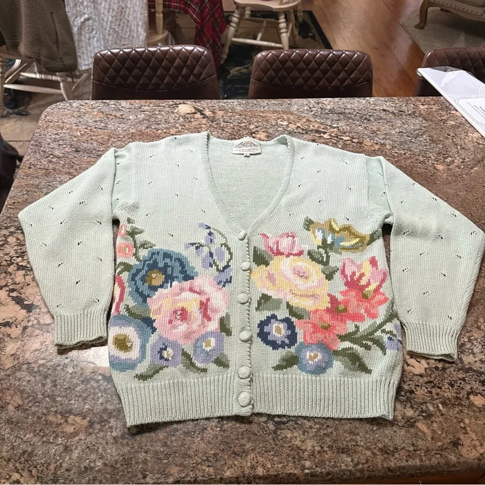 Vintage Susan Bristol Pastel Floral Cardigan - Picture 2 of 10